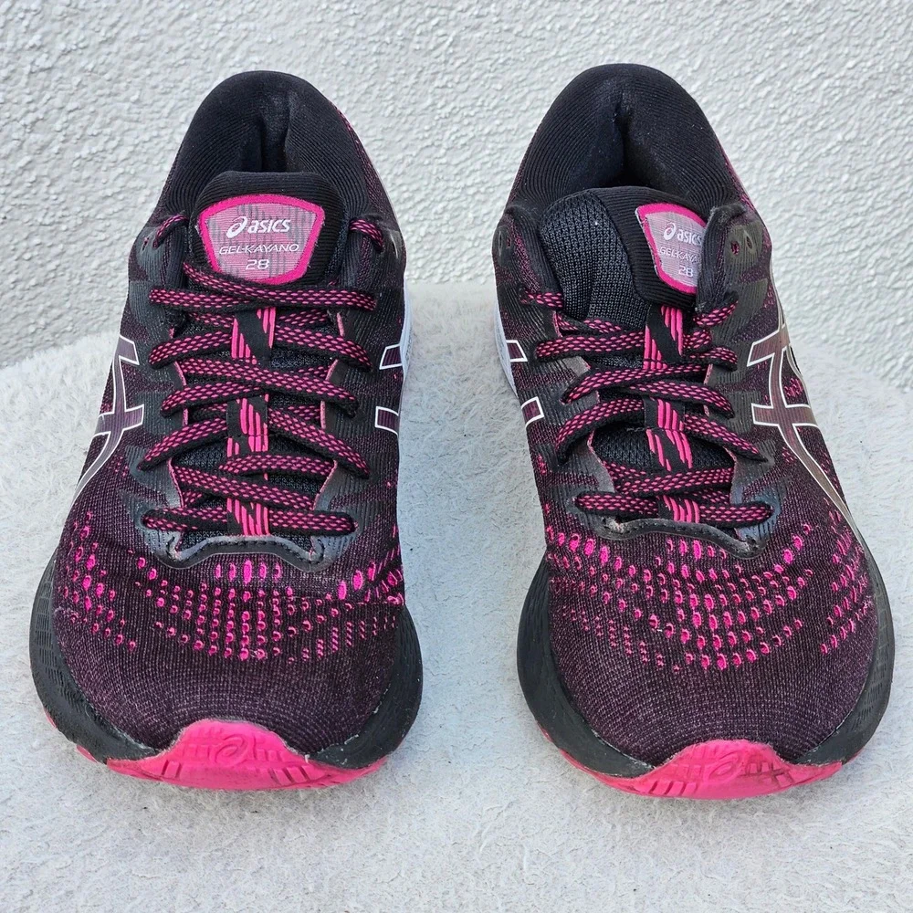 Asics Gel-Kayano‎ 28 Womens 8.5 Shoes Black Pink 1012B047 Stability Sneakers